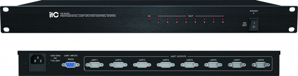 ITC TS-9232 1х8 разветвитель RS-232 ITC TS-9232 1х8 разветвитель RS-232
